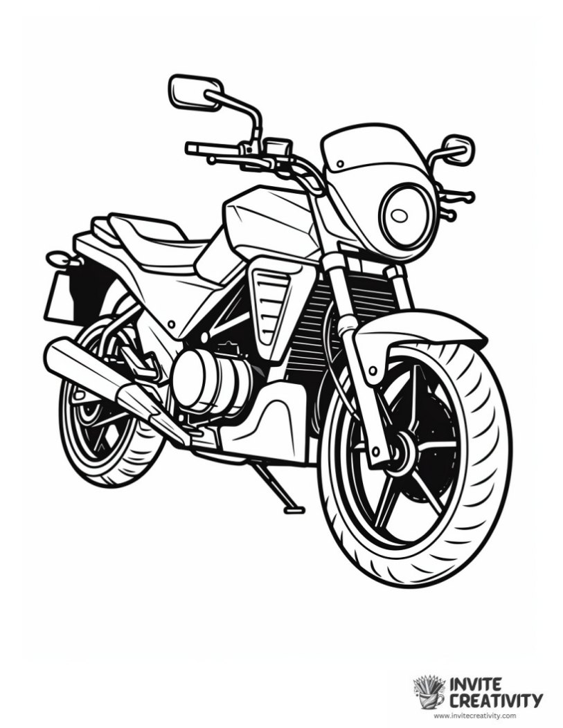 motorcycle cartoon easy to color