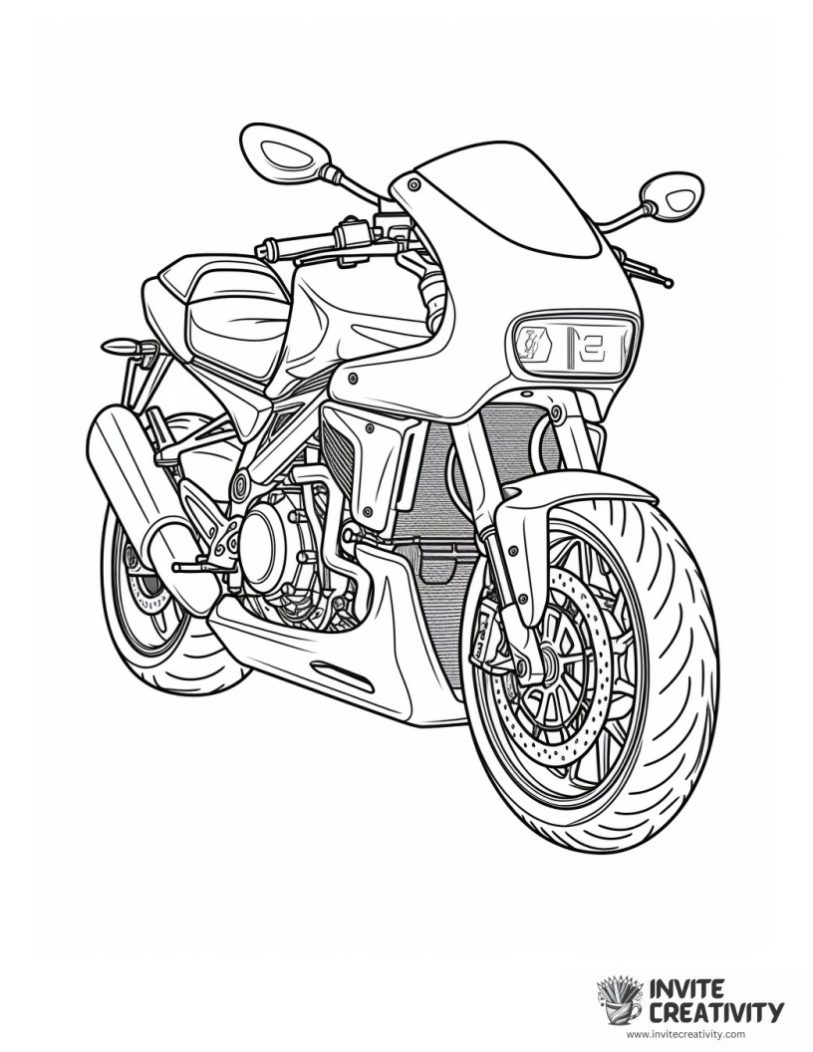 motorcycle for preschool easy to color