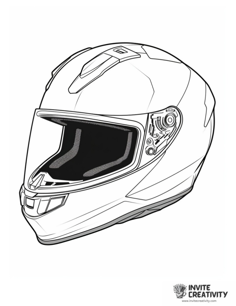 motorcycle helmet for preschool to color