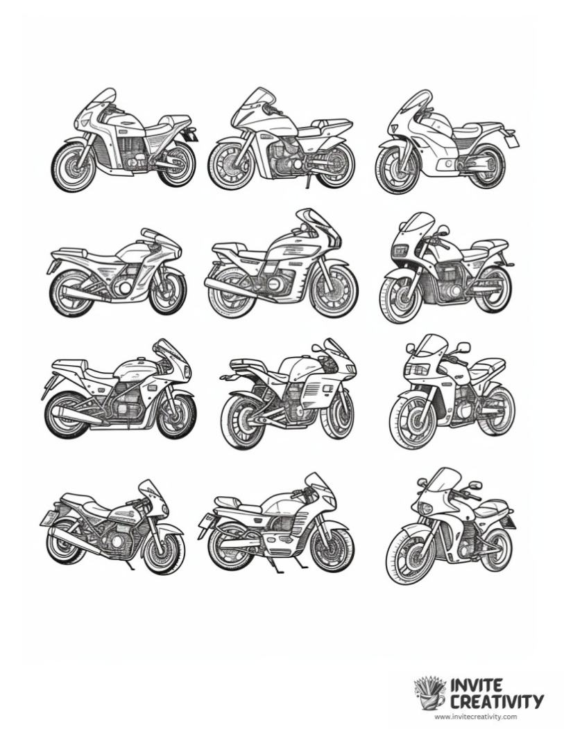 motorcycles coloring page