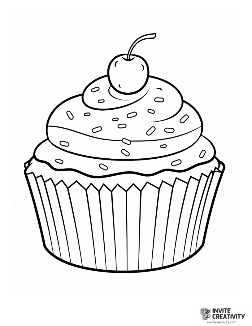 muffin with blueberries coloring sheet