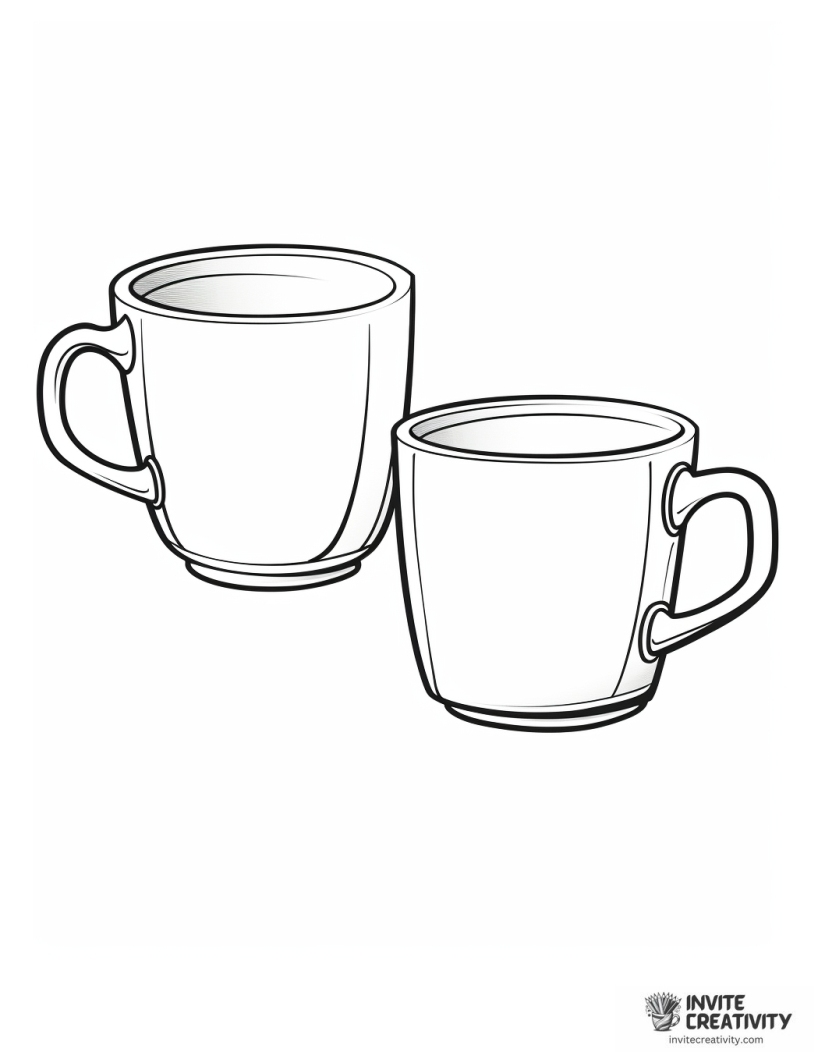 mugs of coffee coloring sheet