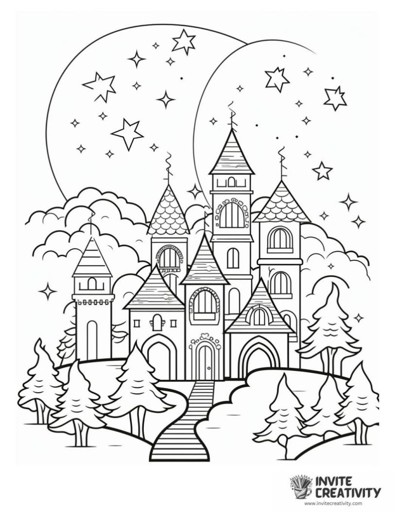 mystical coloring book page