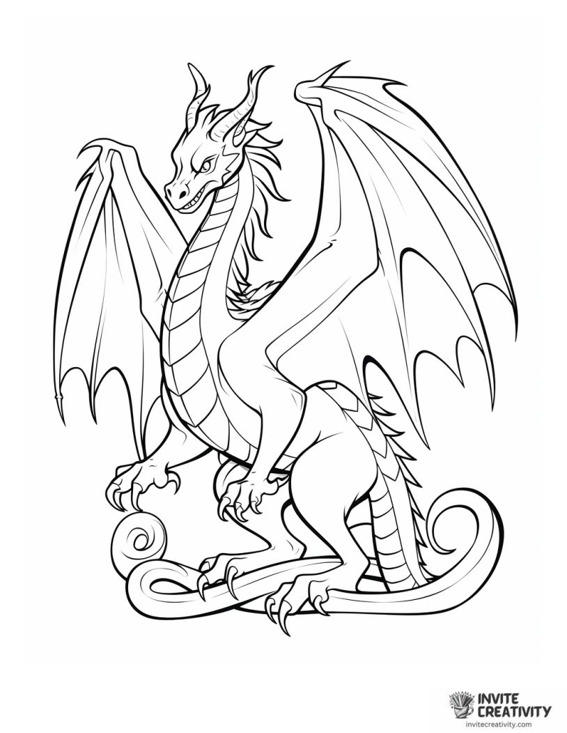mystical dragon coloring sheet