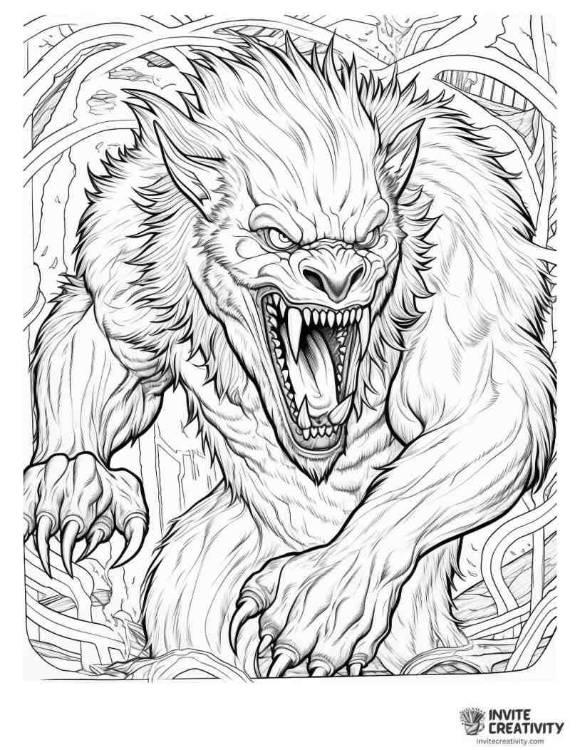 mythical werewolf to color