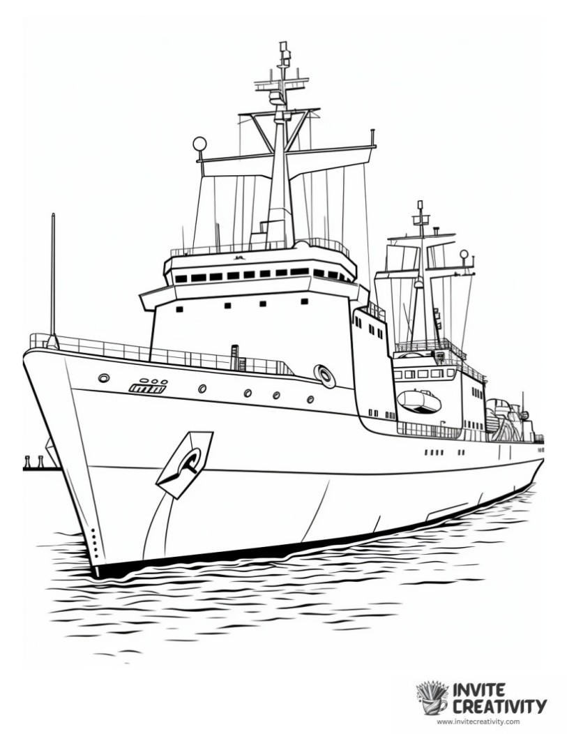 naval ship coloring page