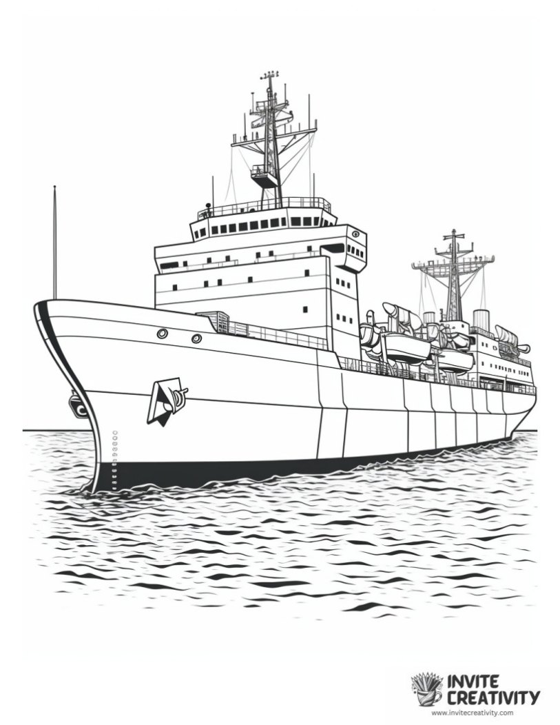 naval ship coloring sheet