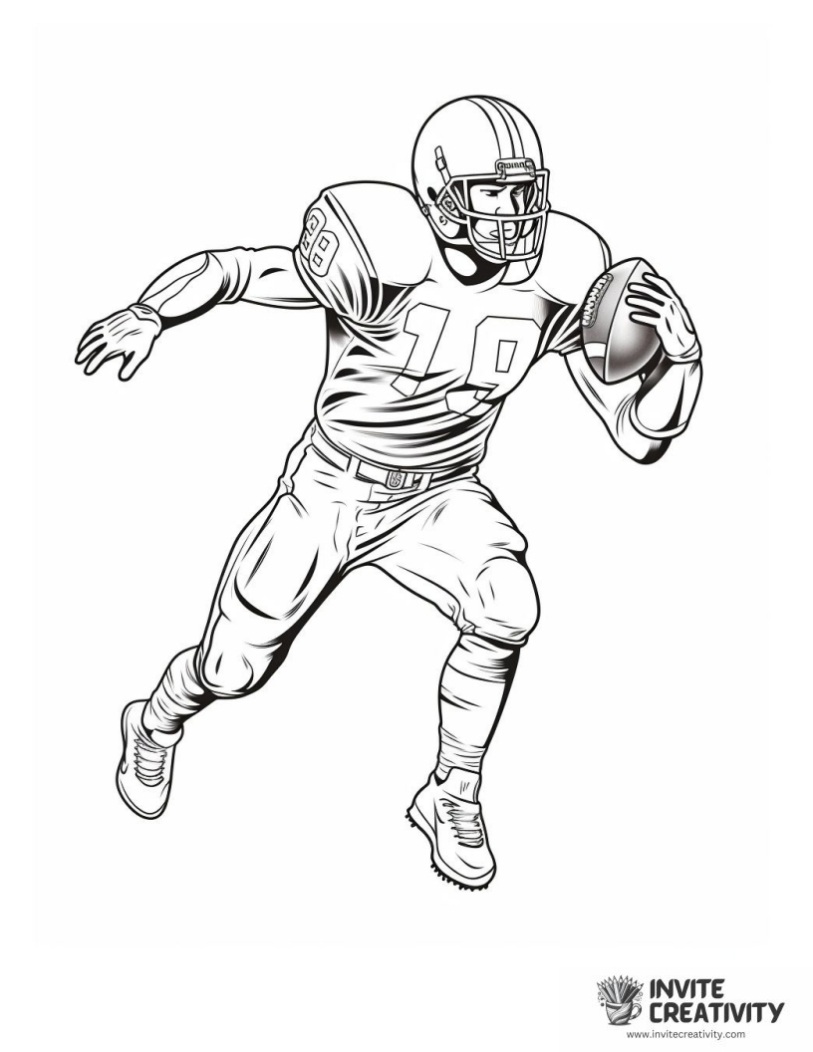 nfl football player catching a ball outline