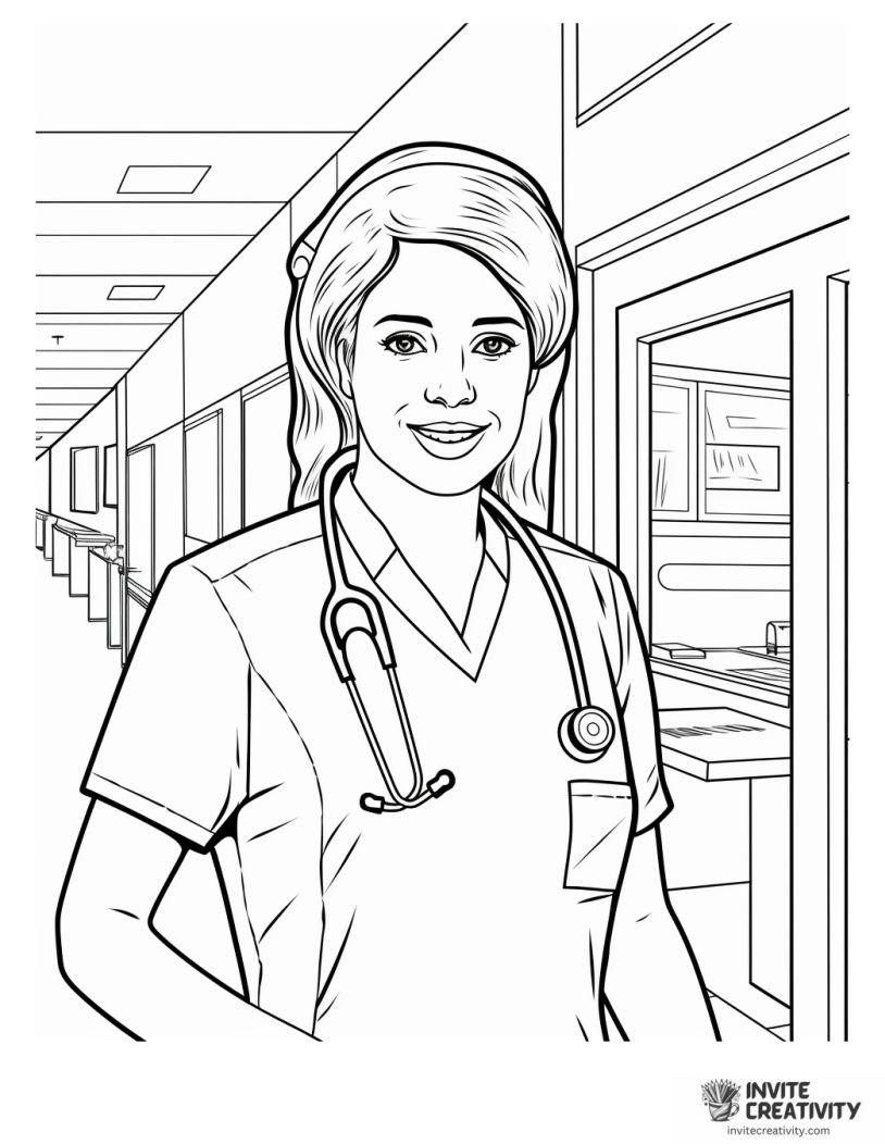 nurse ER urgent scenario coloring sheet