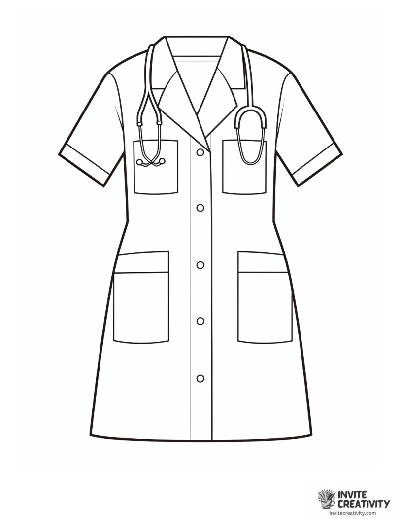 nurse attire drawing to color