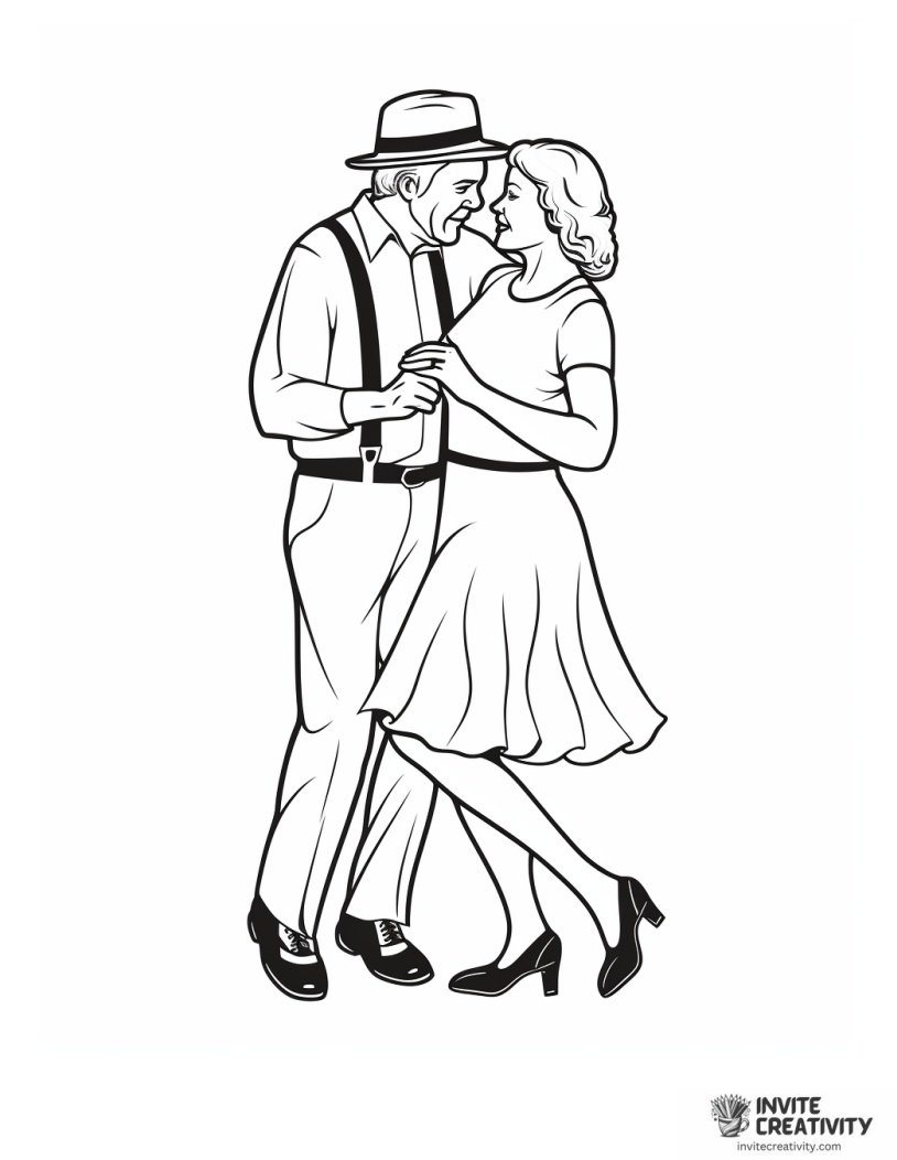 old cartoon couple dancing