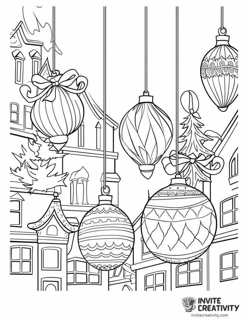 outdoor christmas ornaments To Color