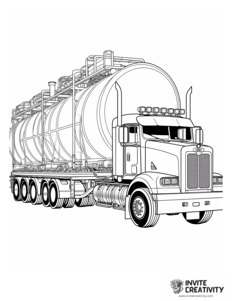 petroleum tank truck page to color