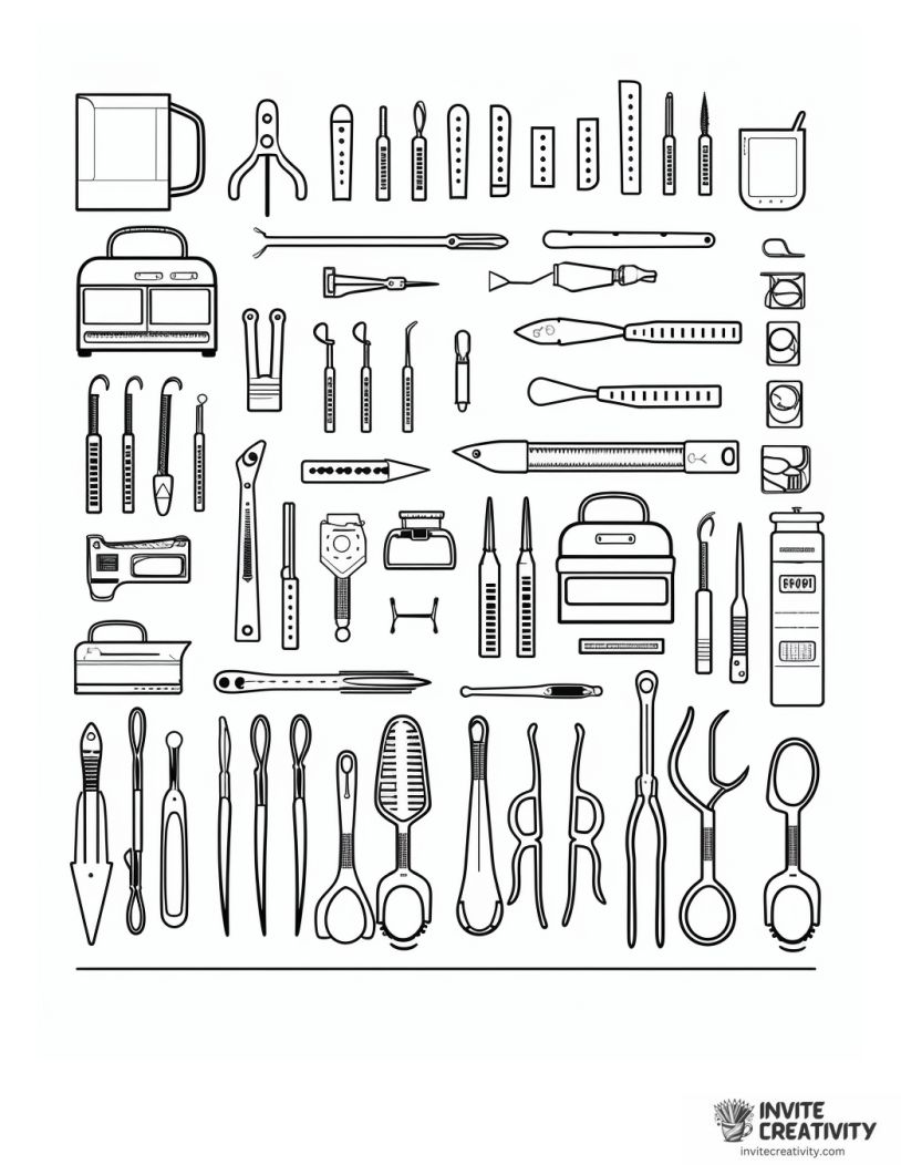 physician equipment coloring page