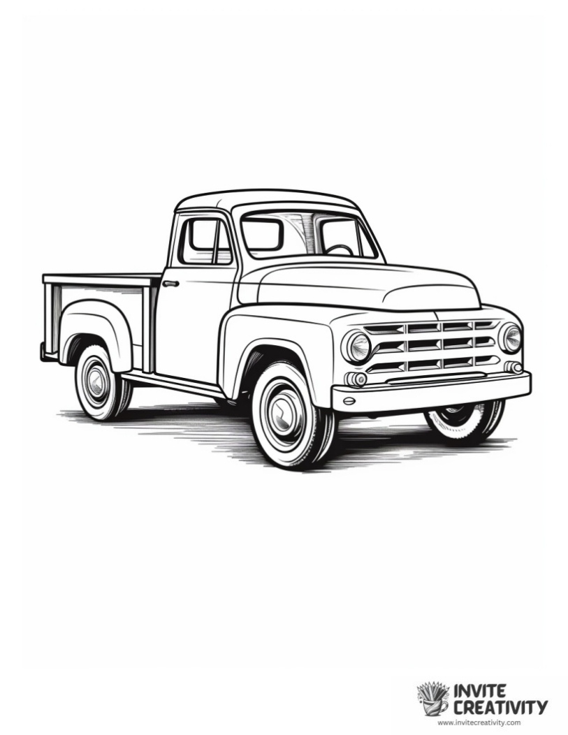 pickup truck page to color