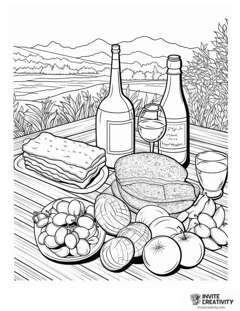 picnic food coloring page