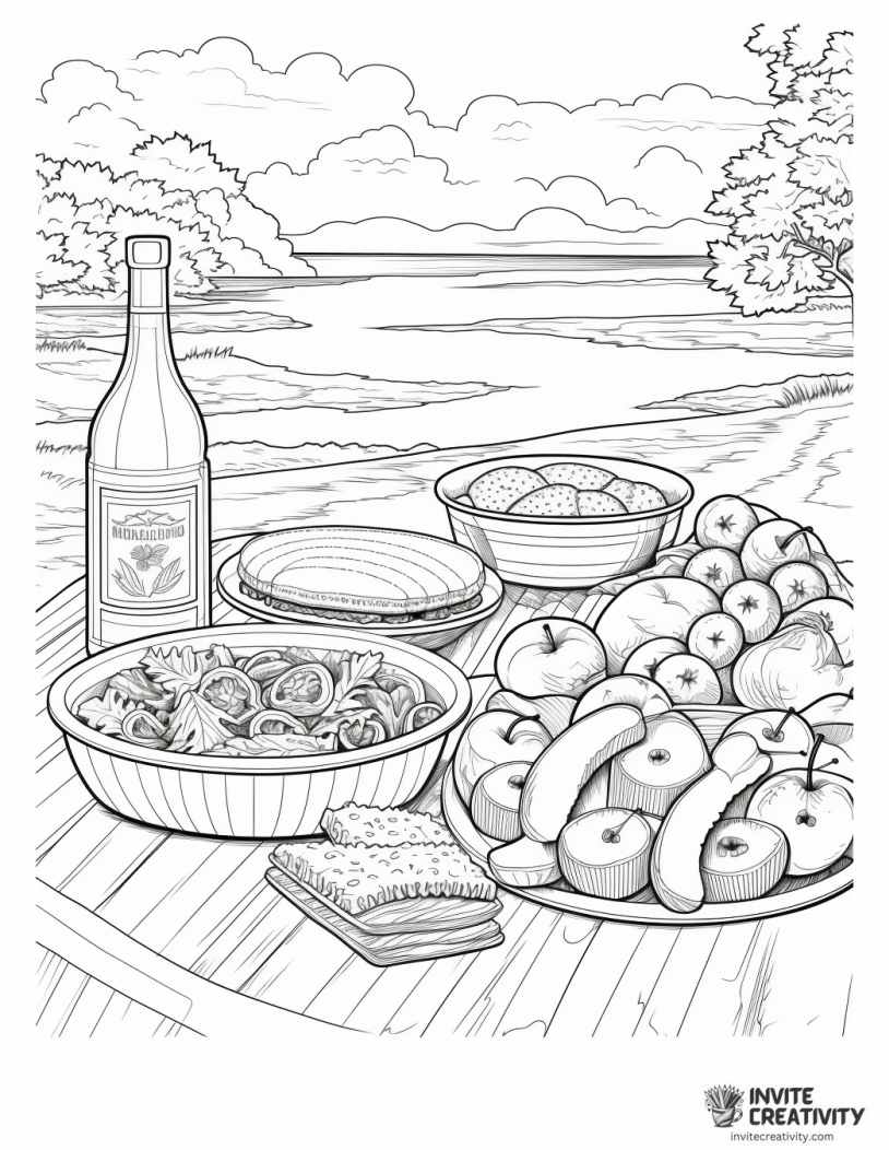 picnic snacks illustration