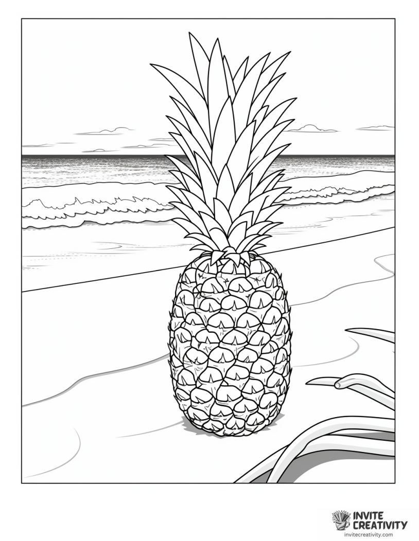 pineapple at the beach illustration