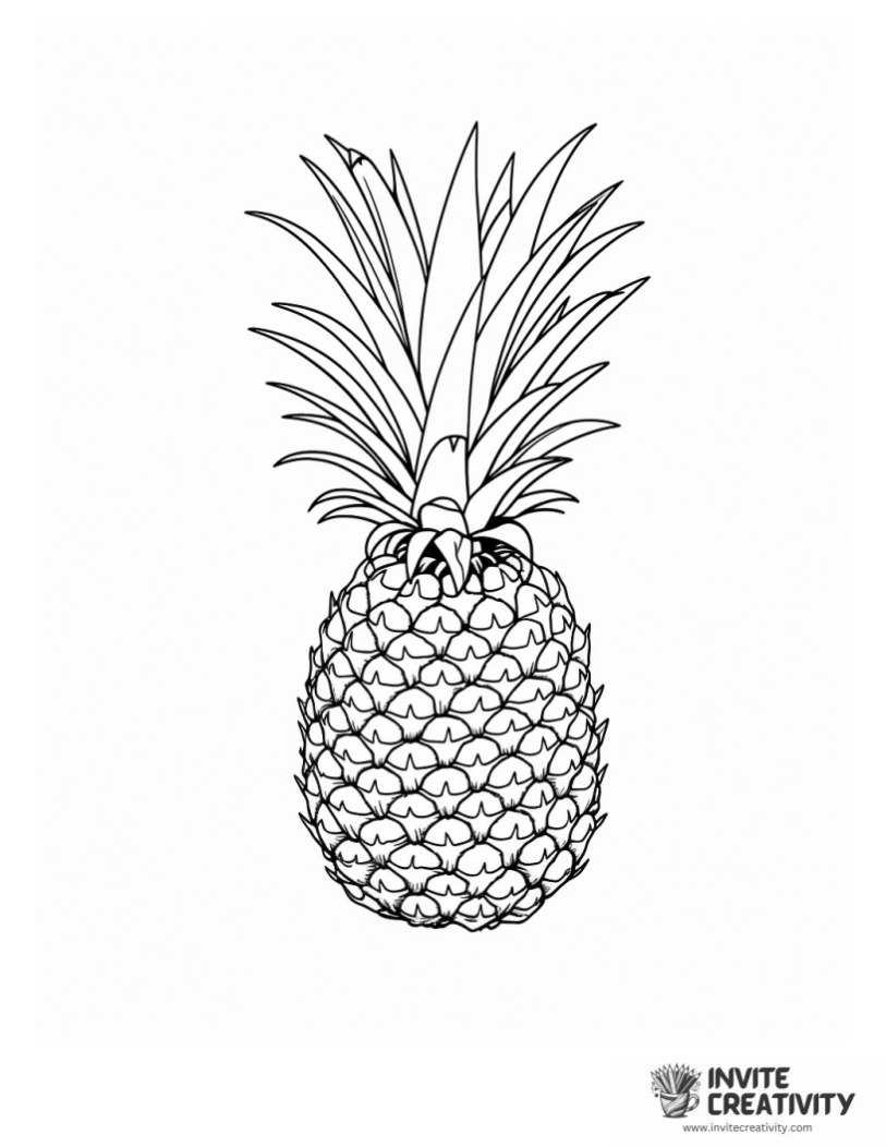 pineapple coloring book page