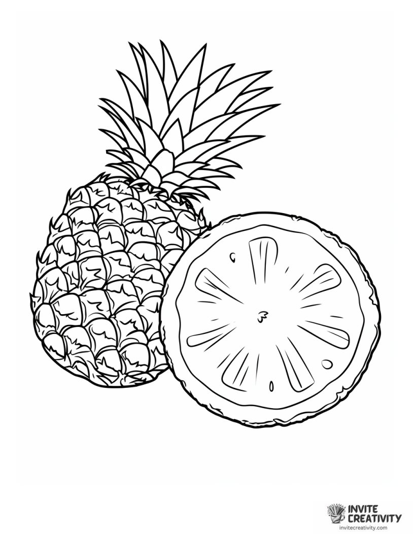 pineapple cross section coloring page