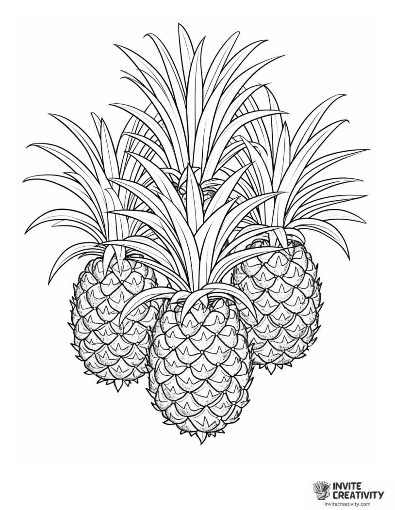 pineapple hawaiian theme coloring page