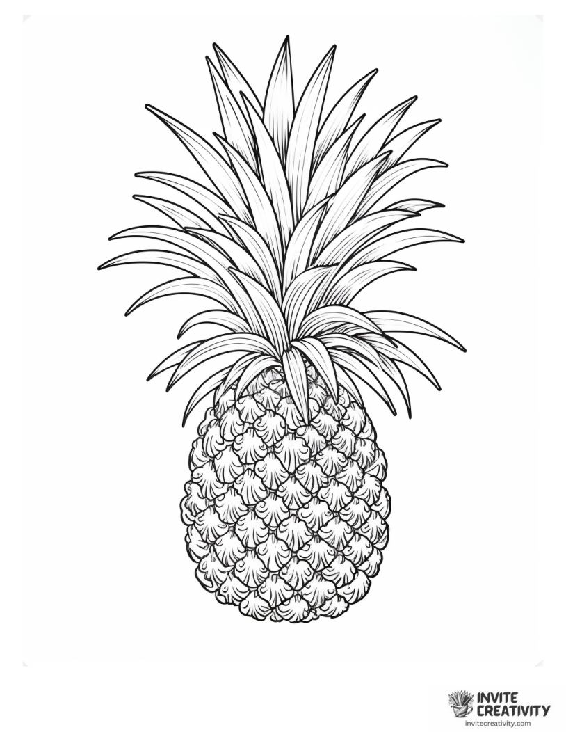 pineapple tropical theme coloring sheet