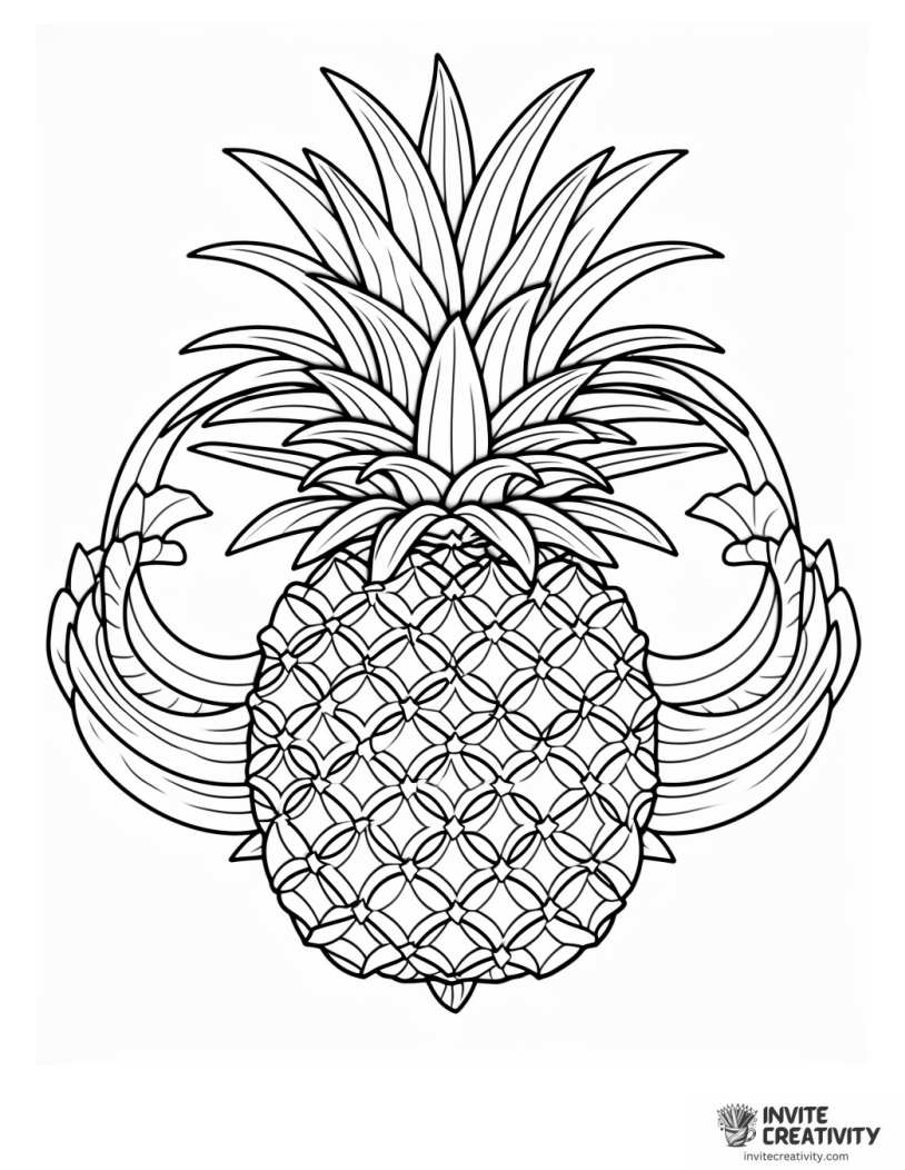 pineapple zentagle design coloring page