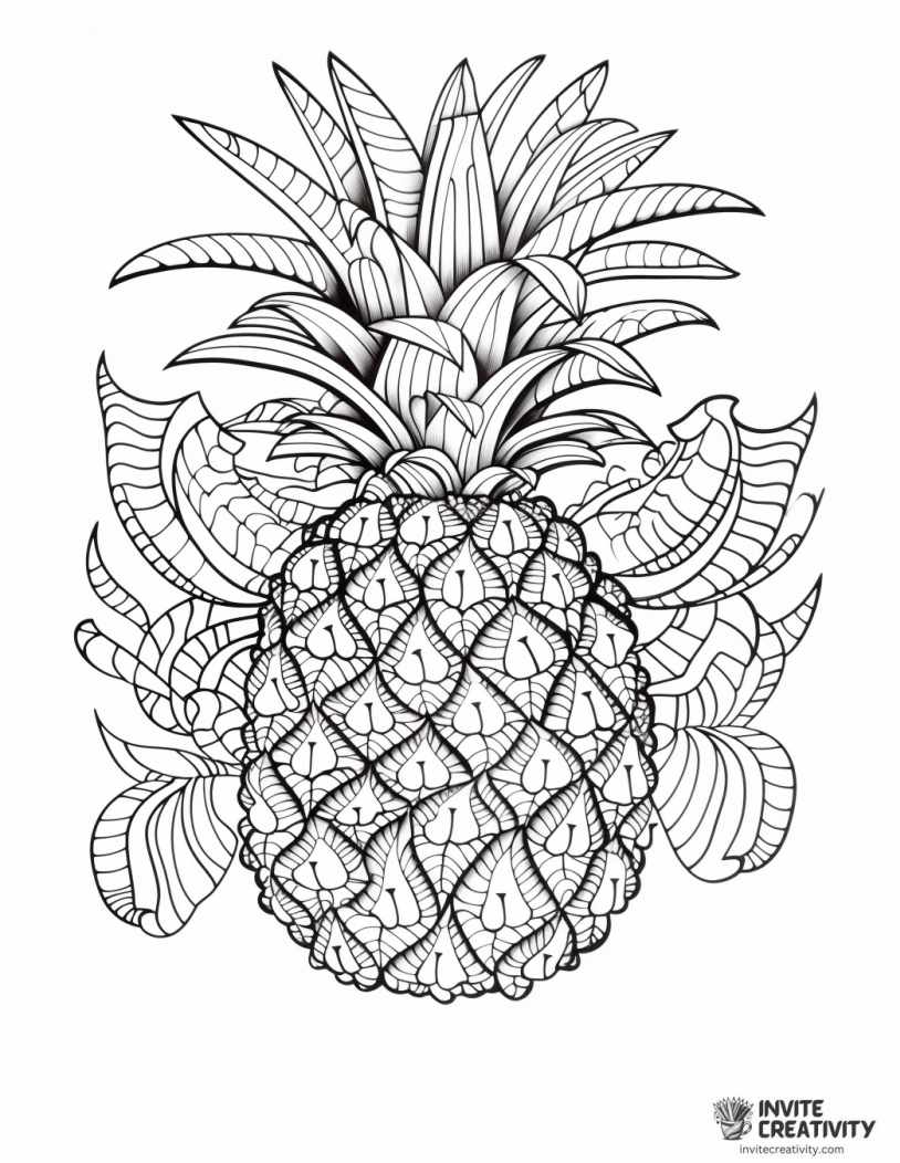 pineapple zentagle to color
