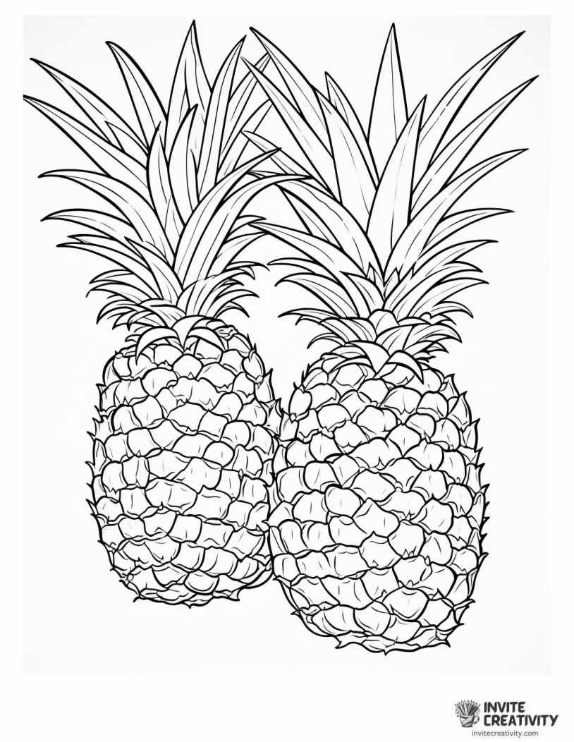 pineapples coloring sheet