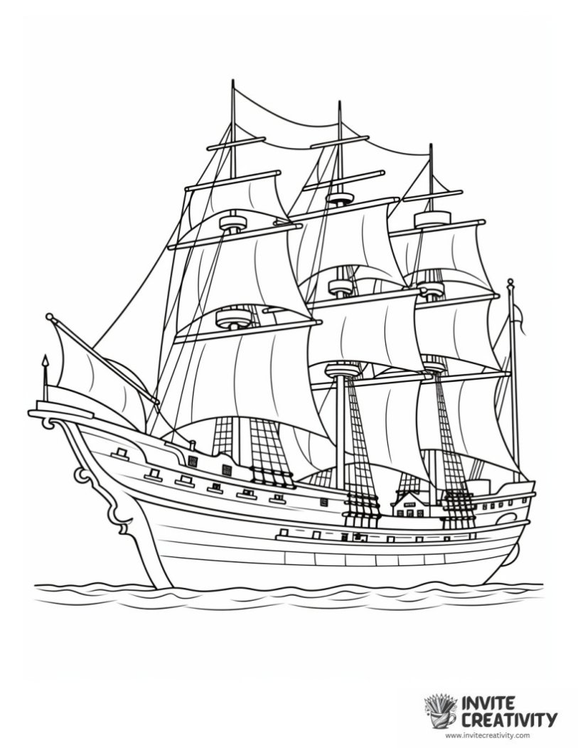 pirate ship coloring page