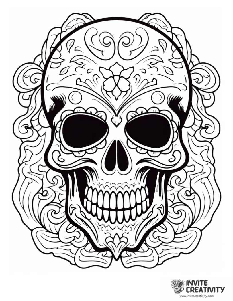 pirate skull and bones for adults to color