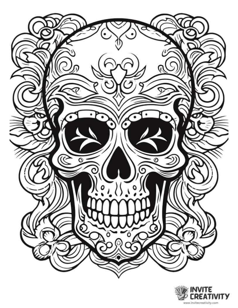 pirate skull realistic coloring page