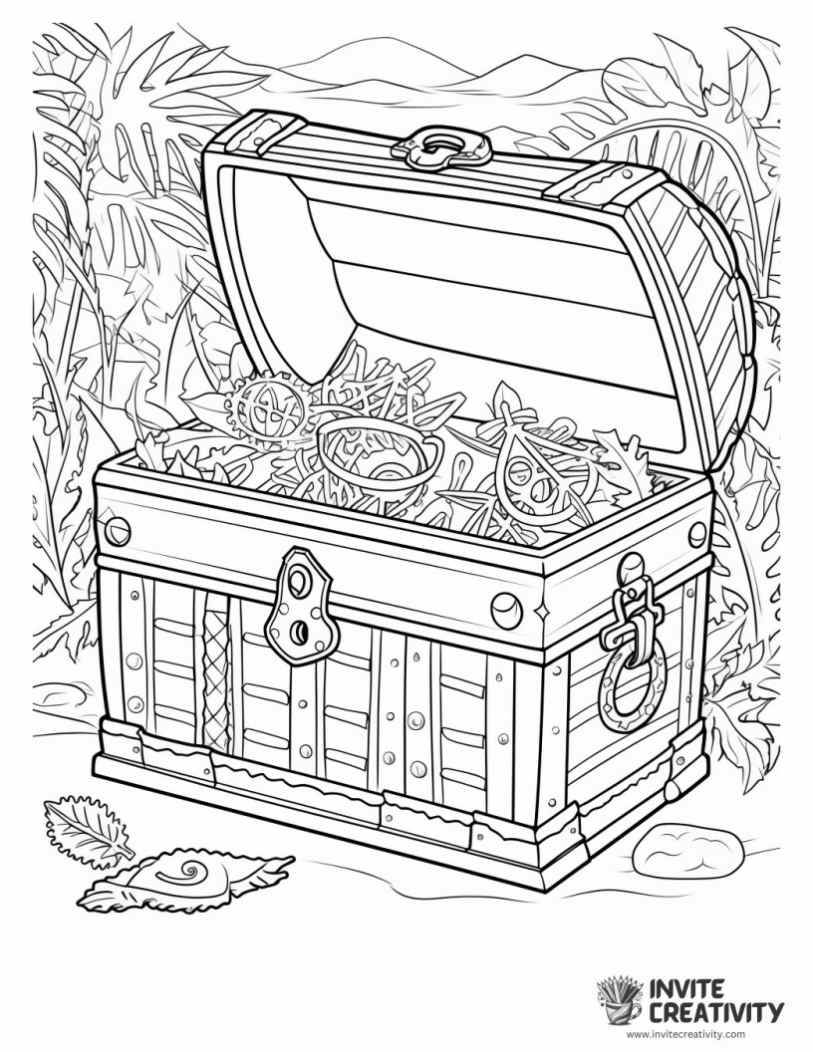 pirate treasure chest coloring sheet