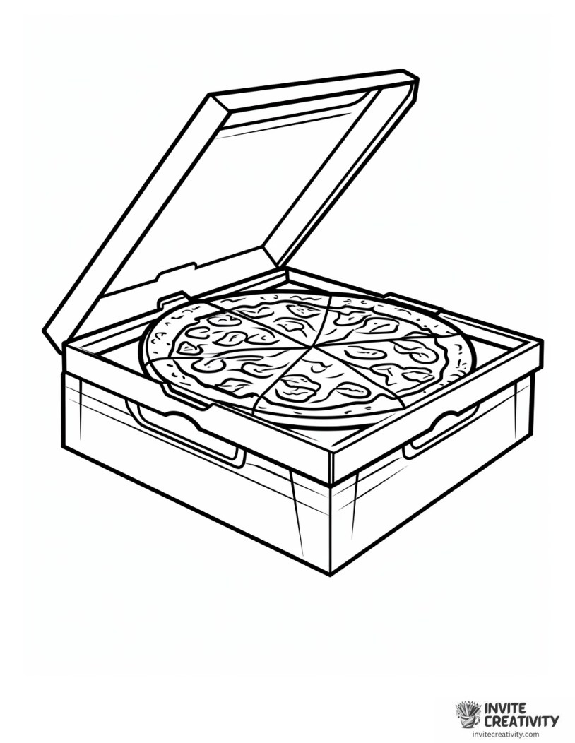 pizza box coloring page