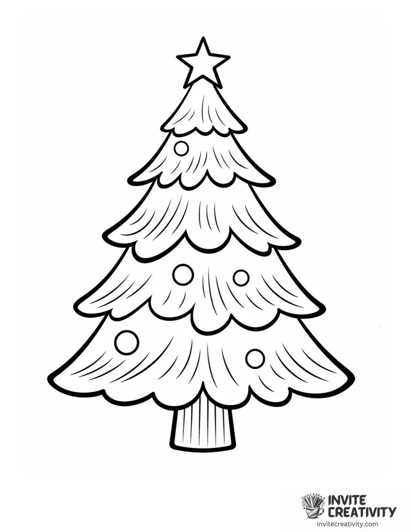 plain christmas tree blank Coloring page