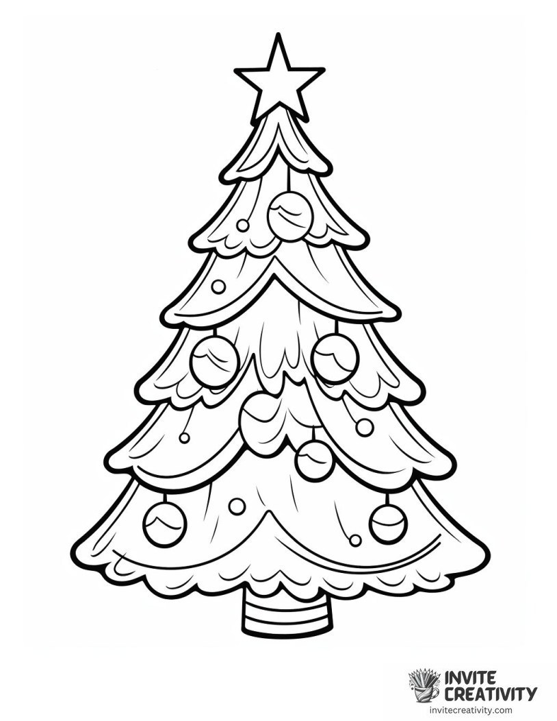 plain christmas tree for kids Coloring page
