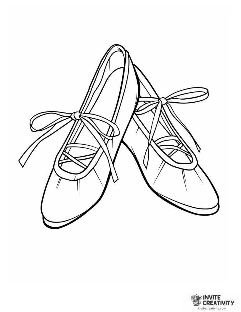 pointe shoes coloring sheet