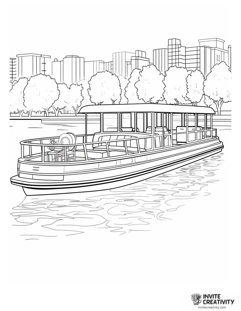 pontoon boat coloring sheet