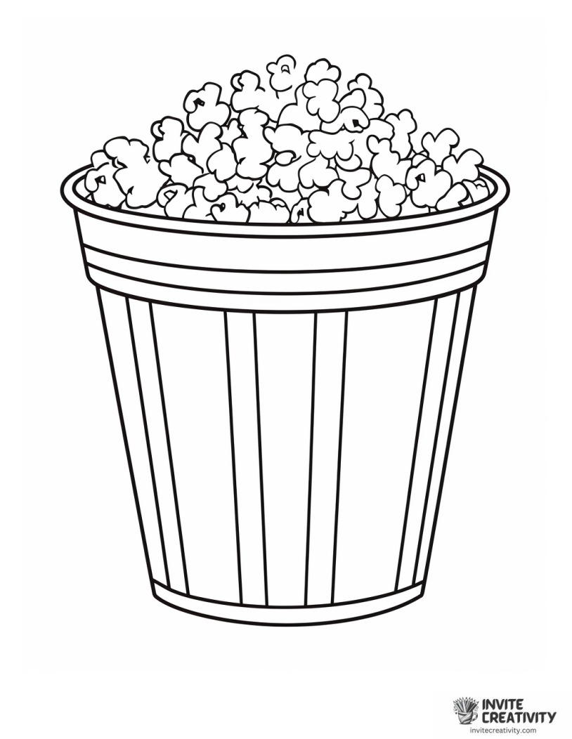 popcorn drawing to color