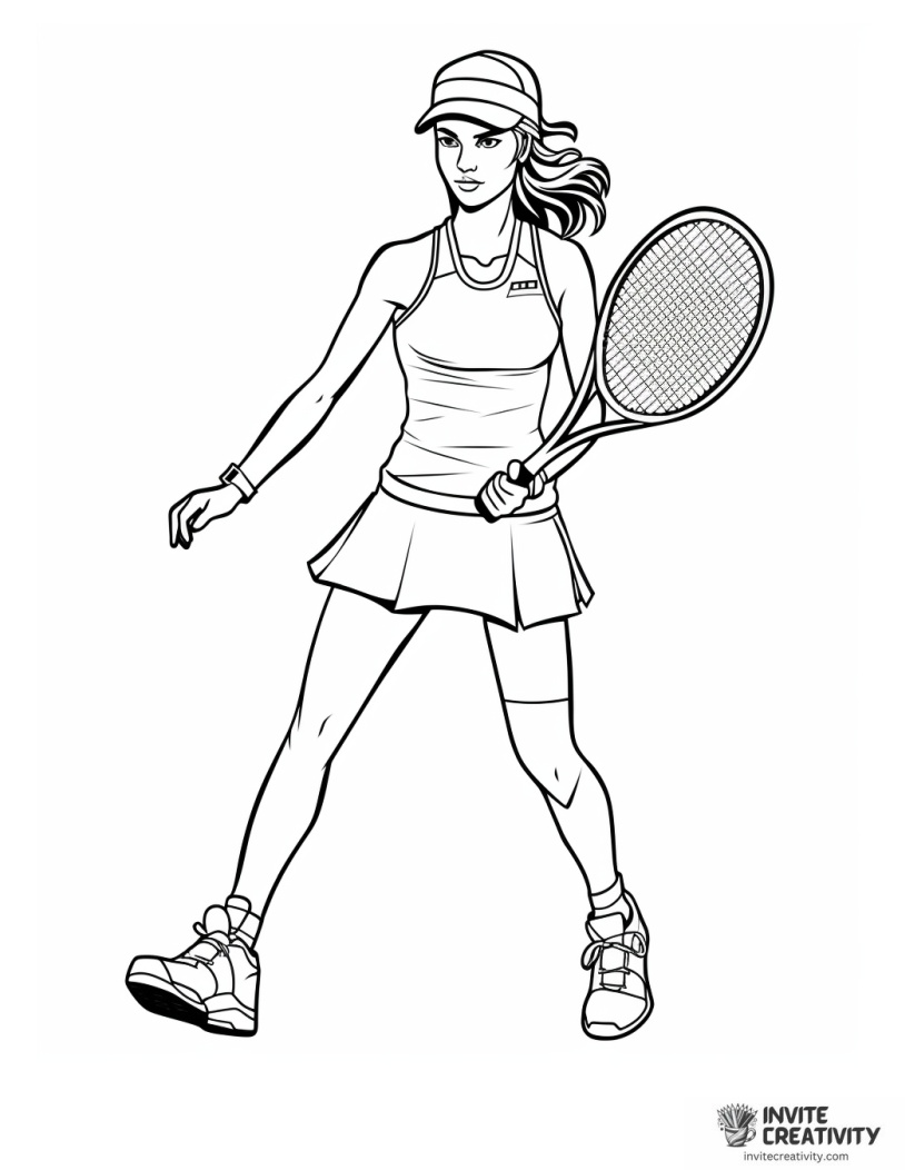 professional women tennis player coloring sheet