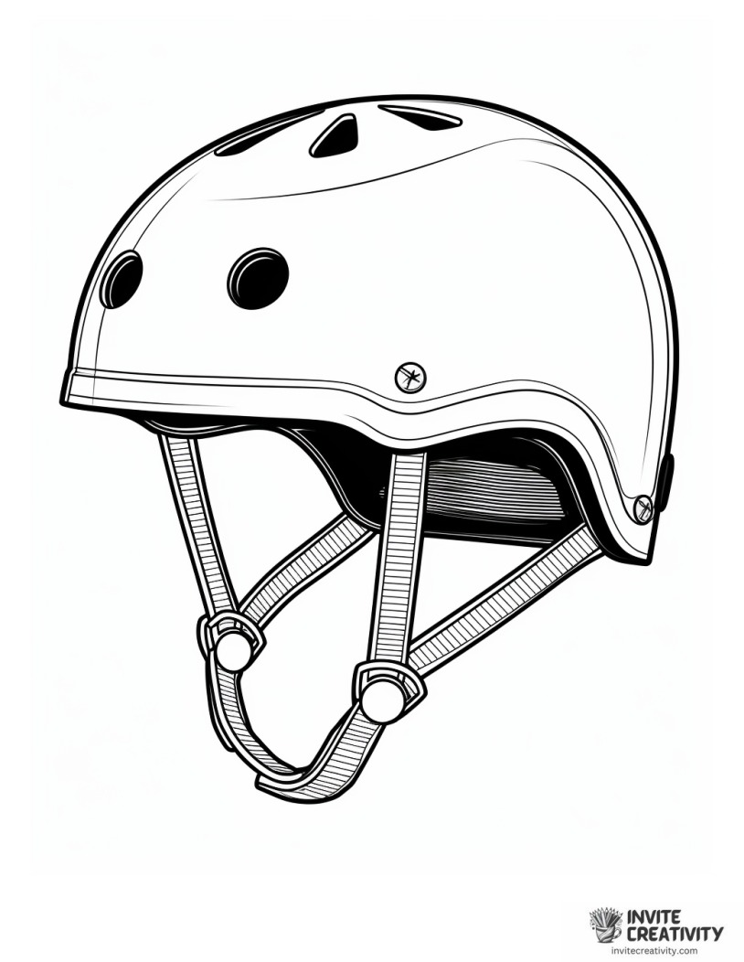 protective skateboarding helmet coloring page