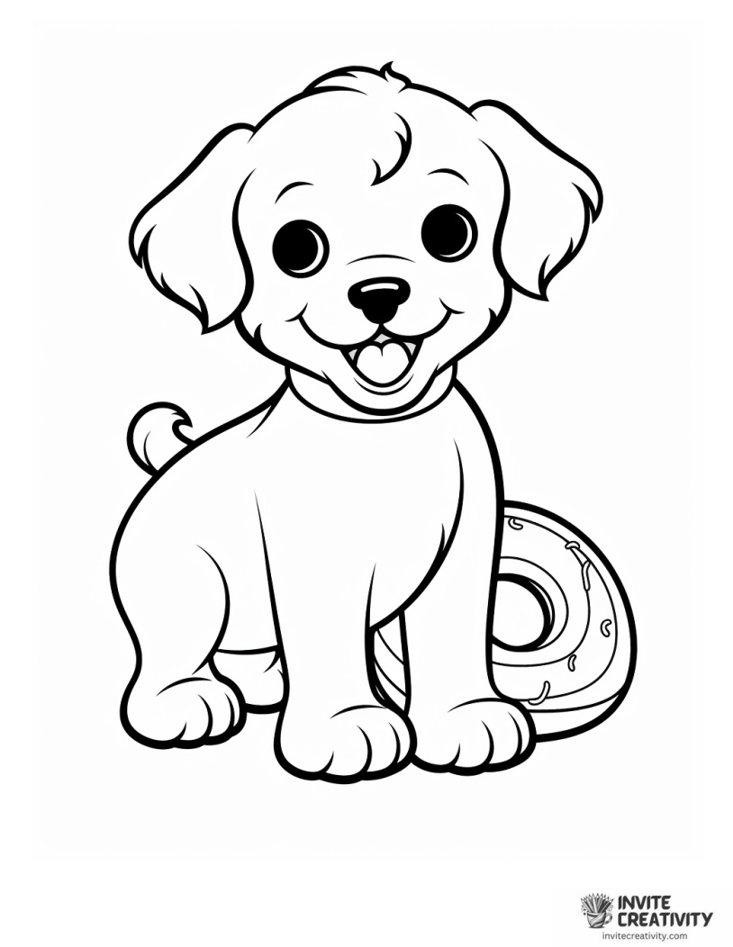 puppy donut coloring page
