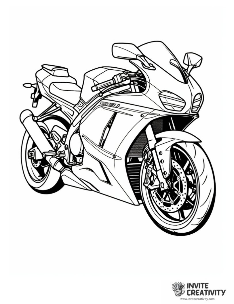 racing motorcycle to color