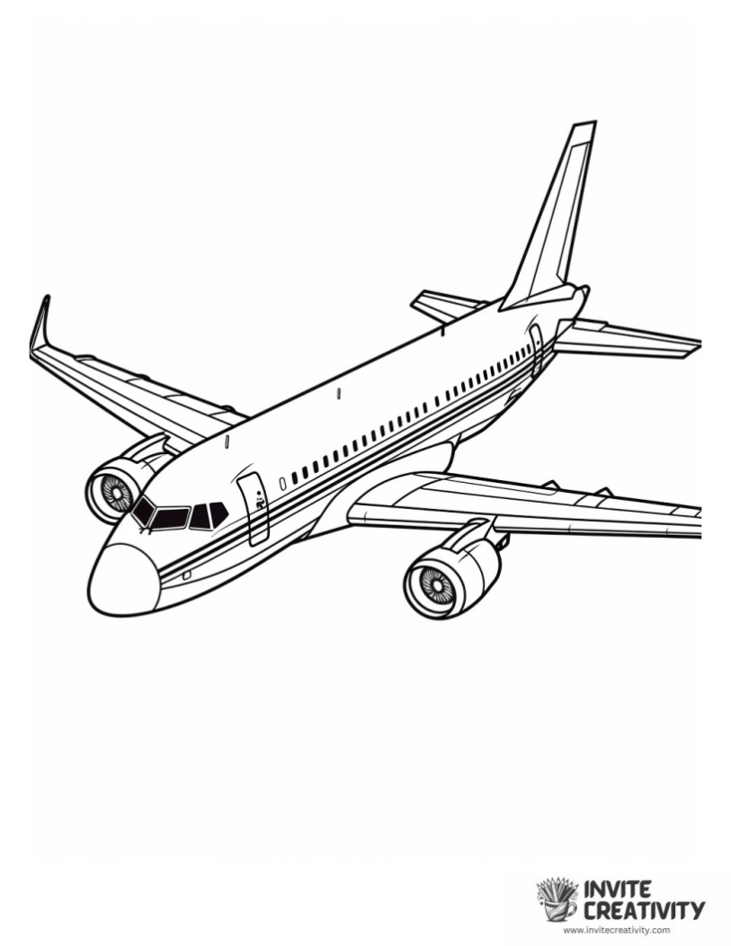 realistic airplane coloring page