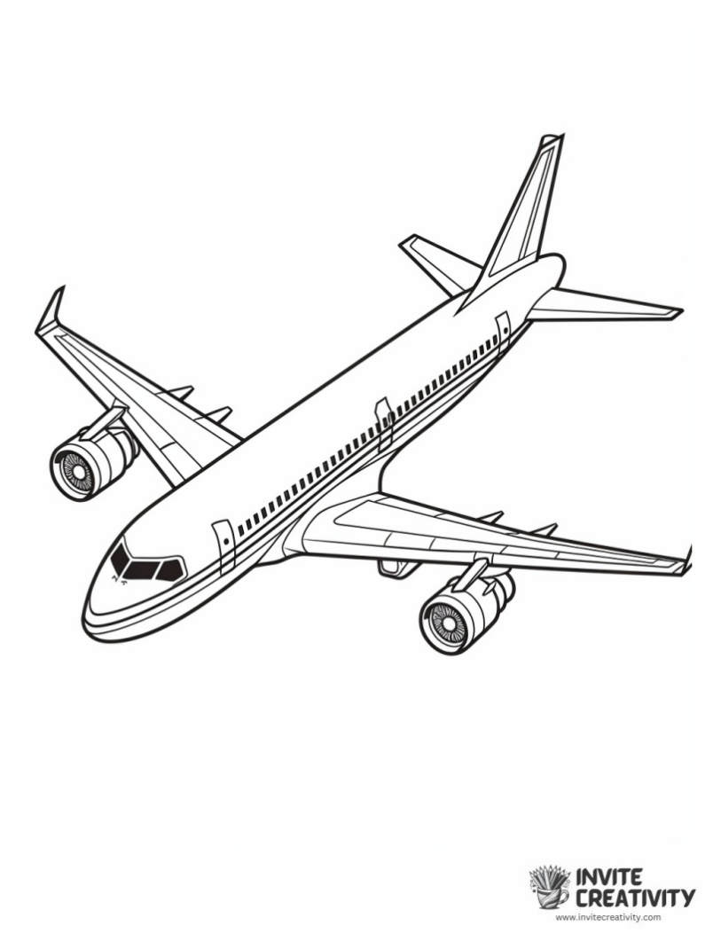 realistic airplane coloring sheet