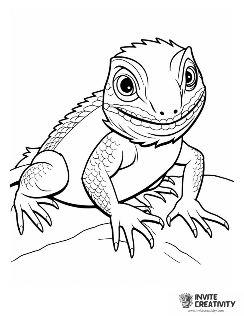 realistic bearded dragon to color