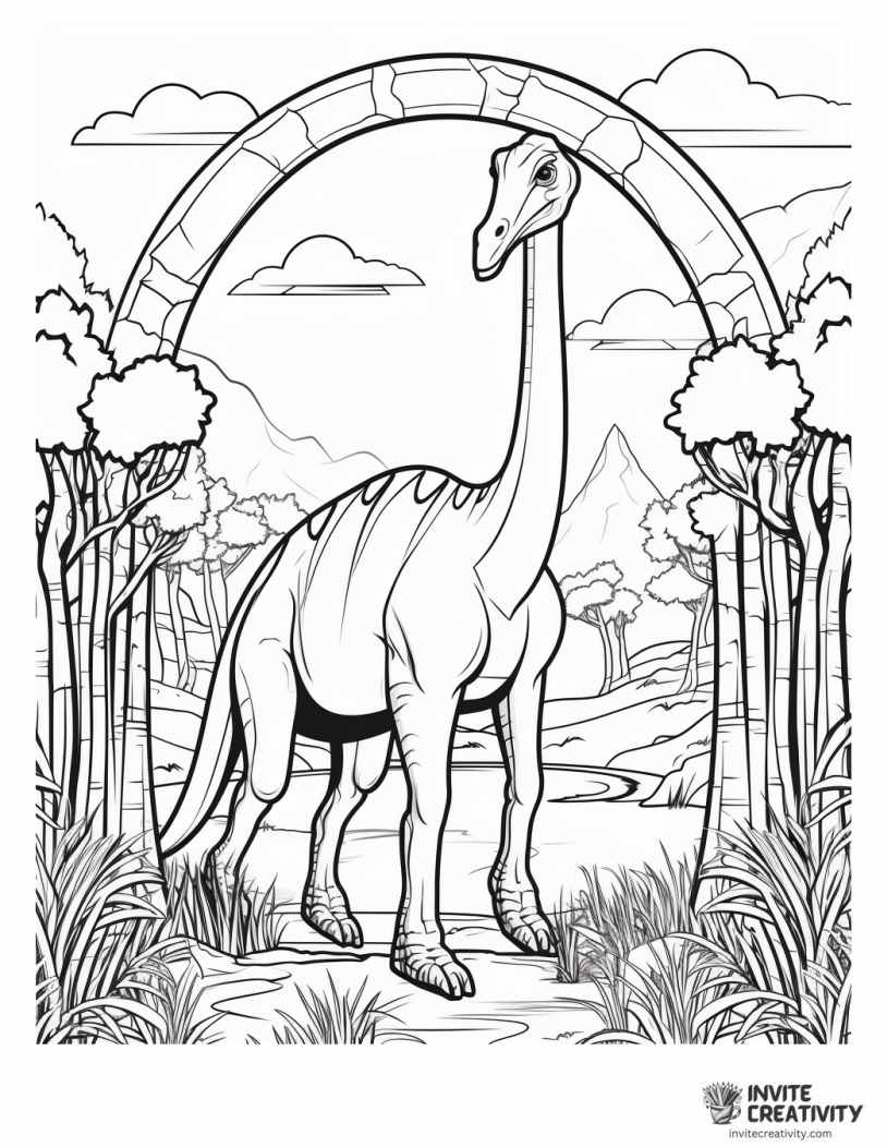 realistic brachiosaurus coloring page