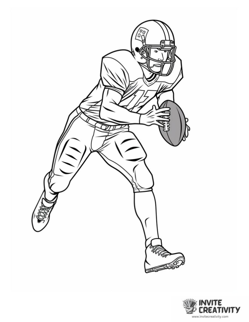 realistic football player coloring page