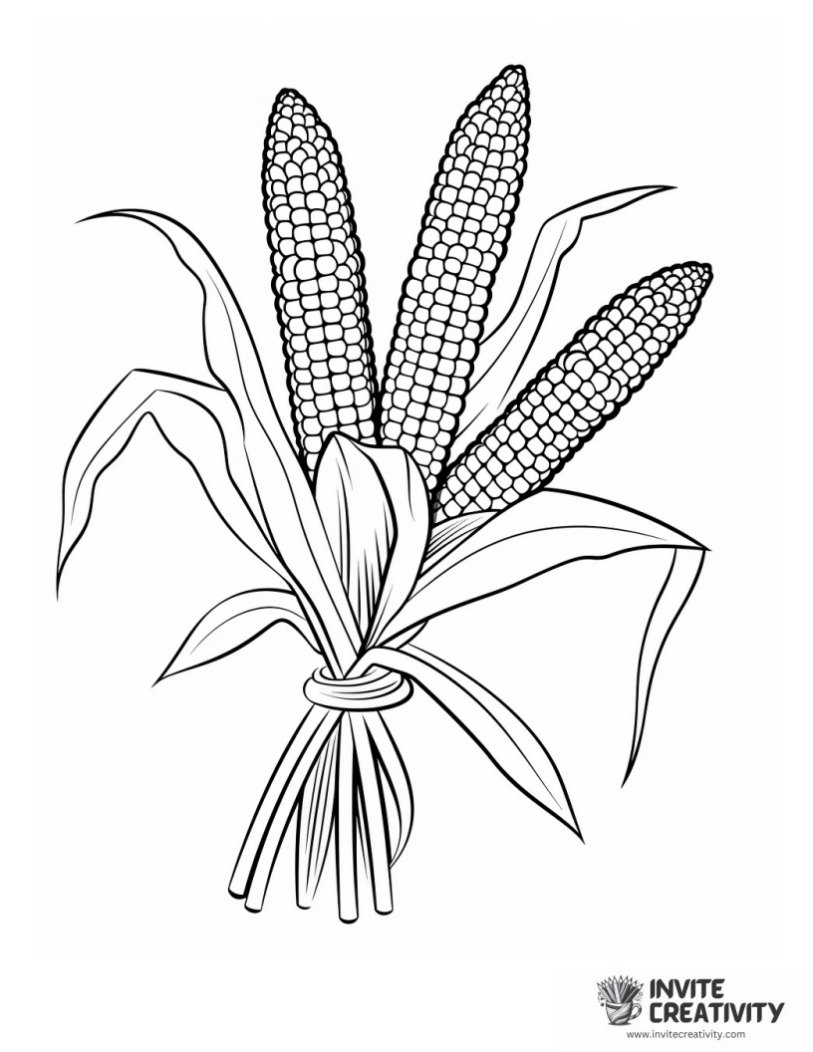 realistic indian corn to color