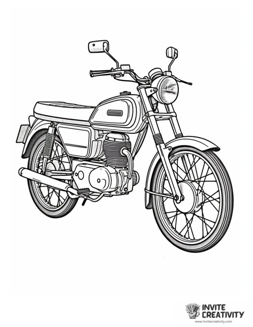 realistic motorcycle coloring page